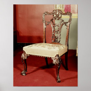 Stol chippendale- "direktör" design, c.1760 poster