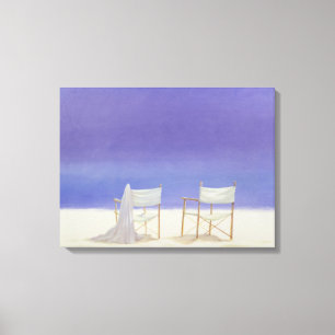 Stolar på stranden 1995 canvastryck