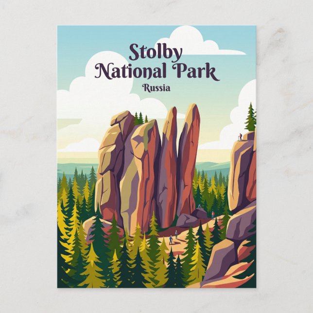 Stolby nationalpark Ryssland Vykort (Framsida)