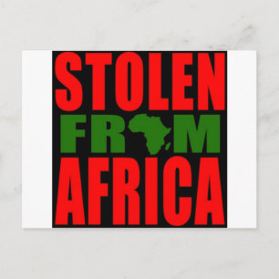 Stolen från Afrika - Flagga Red Black och Grönt Vykort