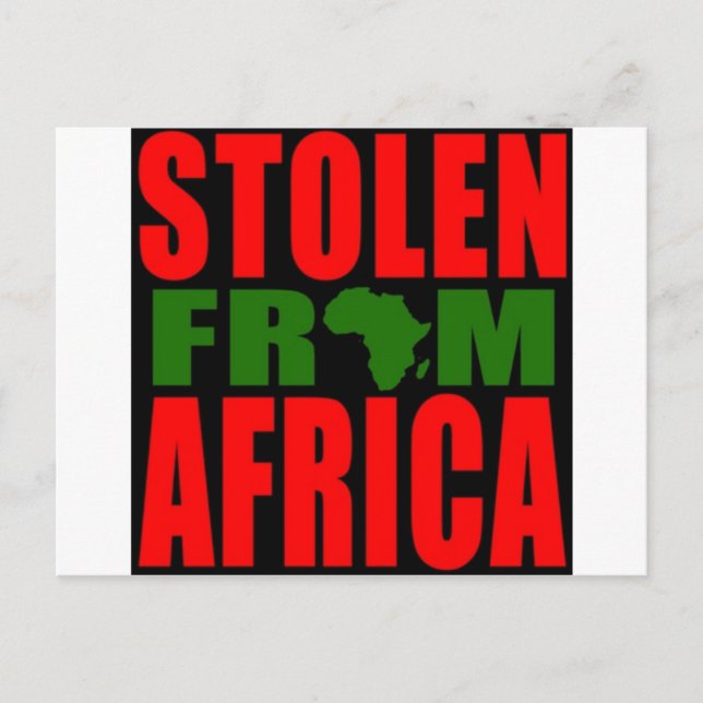 Stolen från Afrika - Flagga Red Black och Grönt Vykort (Framsida)