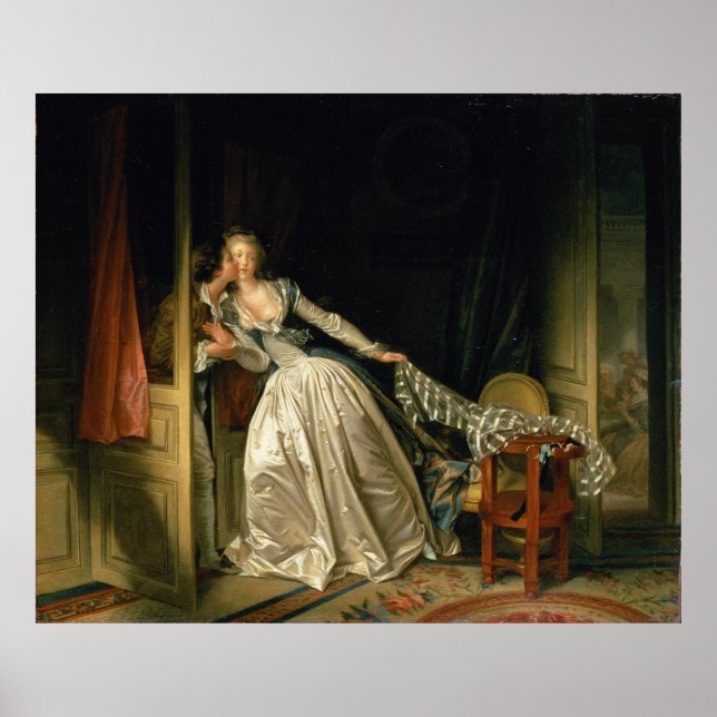 Stolen Kiss av Jean-Honoré Fragonard Poster (Framsidan)