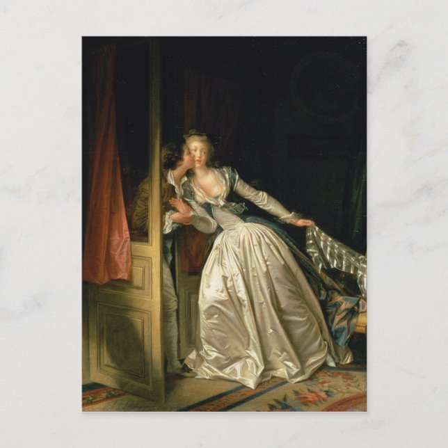 Stolen Kiss av Jean-Honoré Fragonard Vykort (Framsida)