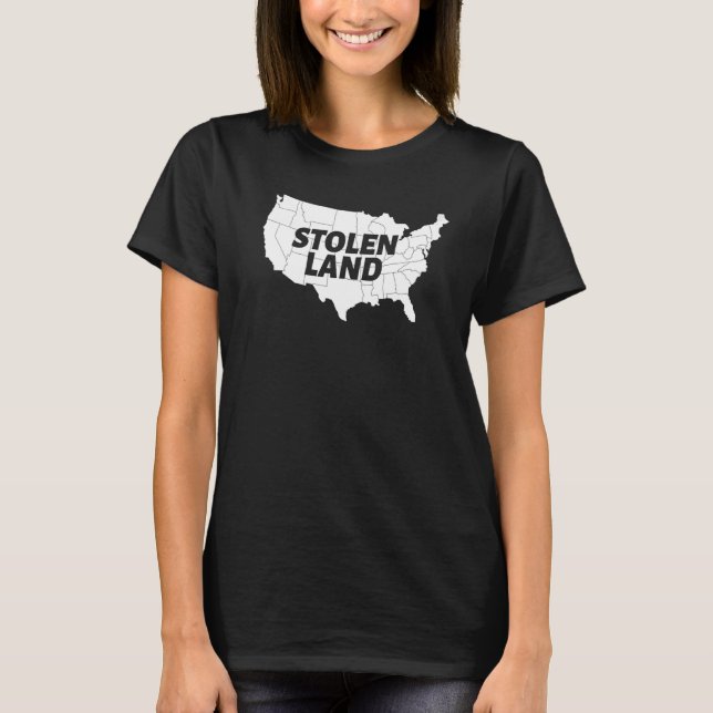 Stolen Land Inngende People Day Native Amerika T Shirt (Framsida)