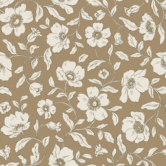 Stollig Anemones Brown Wrapping Papper Presentpapper