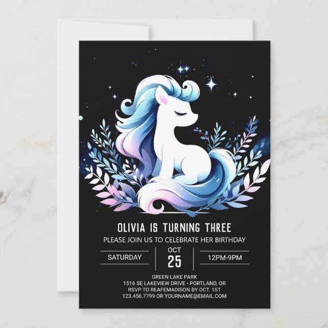 Stollig Anpassningsbar Horse Birthday Inbjudningar (Framsida)
