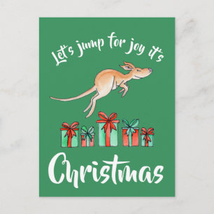 Stollig art kangaroo-jullvykort helg vykort