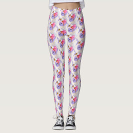 Stollig ballerina ballet svanar konstverk leggings