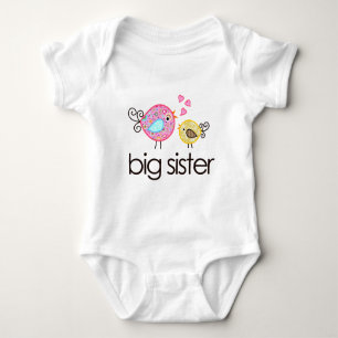 Stollig Birds Big Sister T-shirt-meddelande Tee