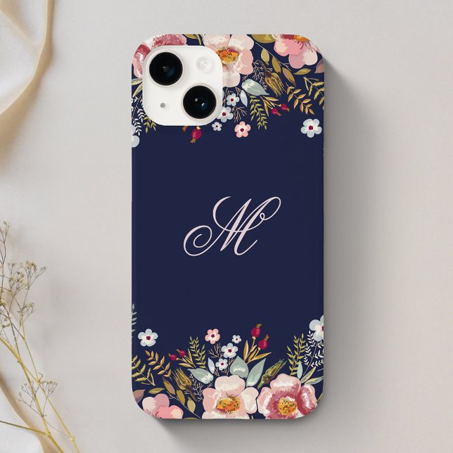 Stollig Blommigt Monogram marin (Skapare uppladdad)