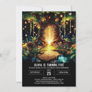 Stollig Bright Woodland Digital Birthday Inbjudningar