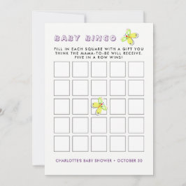 Stollig Bunny Rabbit Baby Shower Bingo Game Inbjudningar