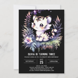 Stollig Elegant Tiger Birthday Inbjudningar