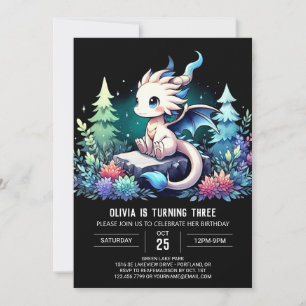 Stollig Fantasy Dragon Birthday Inbjudningar