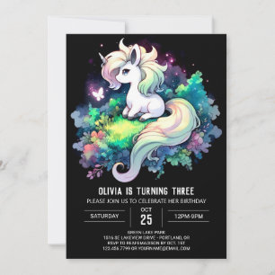 Stollig Fantasy Horse Birthday Inbjudningar