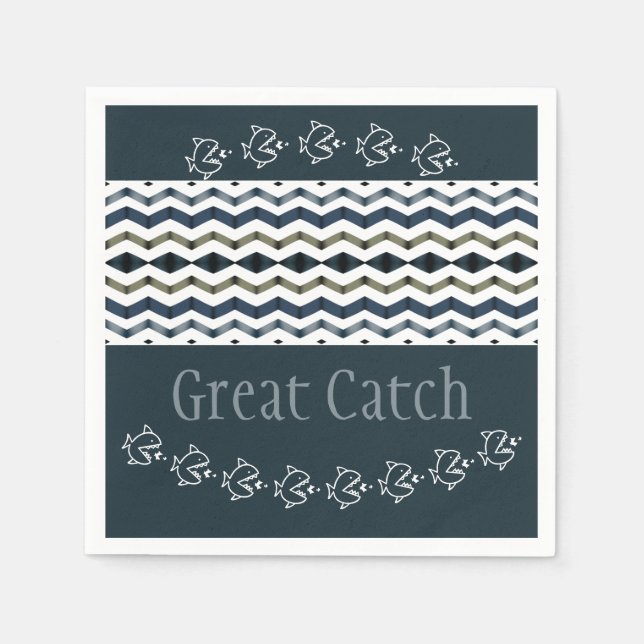 Stollig fiskdesigner Papper Pappersservett (Framsidan)