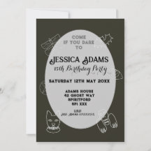 Stollig goth födelsedagsfest witchy gothic invitat