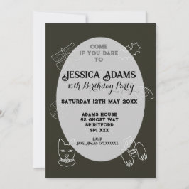Stollig goth födelsedagsfest witchy gothic invitat inbjudningar