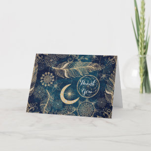 Stollig Guld Glitter Dreamcatcher Feathers Mandala Helgkort
