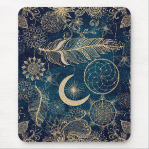 Stollig Guld Glitter Dreamcatcher Feathers Mandala Musmatta