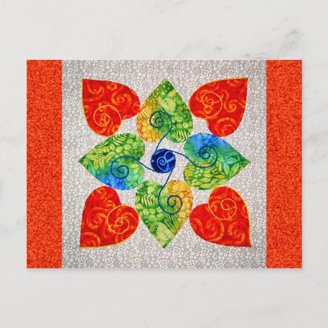 Stollig Hearts Quilt - block nr 1 Vykort (Framsida)