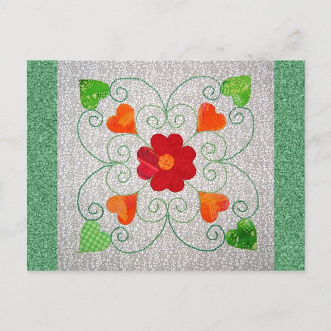 Stollig Hearts Quilt - block nr 2 Vykort (Framsida)