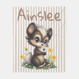 Stollig i Wildblommor Fleecefilt