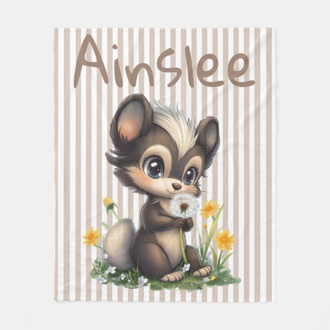 Stollig i Wildblommor Fleecefilt (Framsidan)