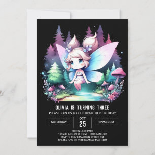Stollig Modern Fairy Birthday Inbjudningar