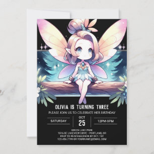 Stollig Pastel Fairy Birthday Inbjudningar