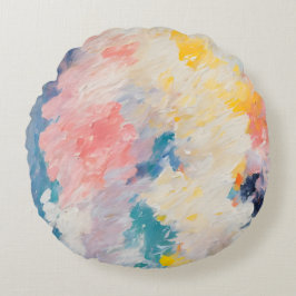 Stollig Pastel Hues Dream Mönster Rund Kudde