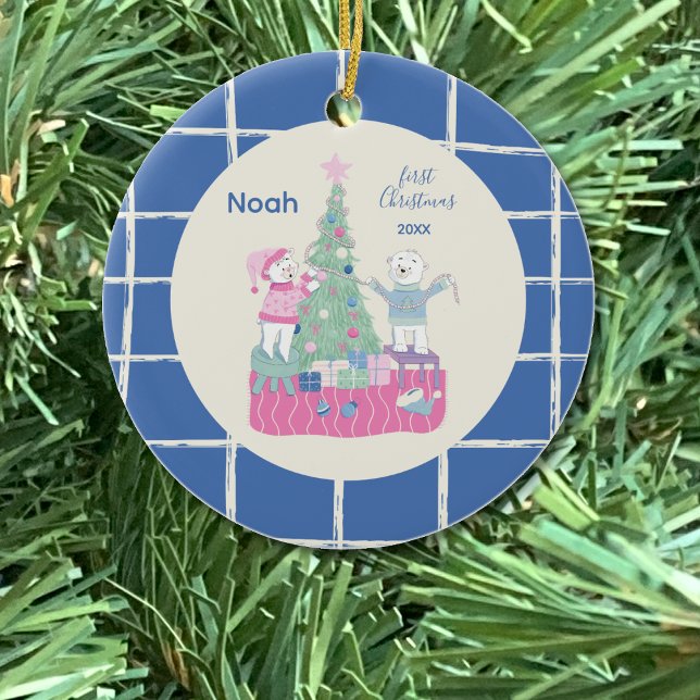 Stollig Polar Björnar som dekorerar Träd Ornament (View on the Christmas tree .)