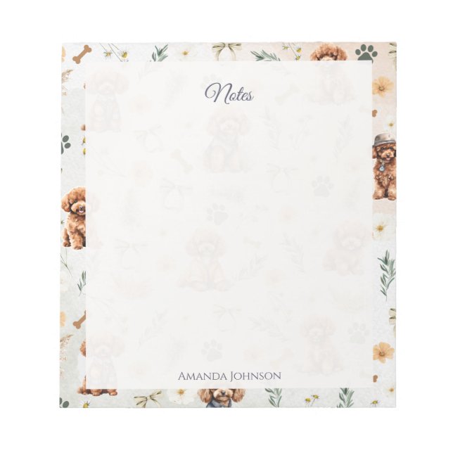 Stollig Pudel Pizzazz Anteckningsblock (Framsida)