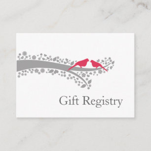 stollig rosa lovebird Gift-registreringskort Tilläggskort