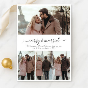 Stollig Script 4 Photo Merry & Married God jul Julkort