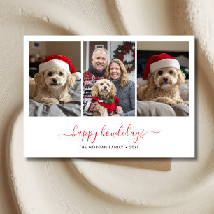 Stollig Script Pet Photo Lycklig Howlidays jul Julkort