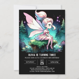 Stollig Simple Fairy Birthday Inbjudningar