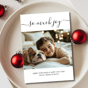 Stollig-skript, så mycket Joy Baby-julfotfoto för Julkort