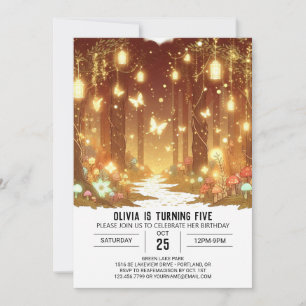 Stollig Söt Woodland Digital Birthday Inbjudningar