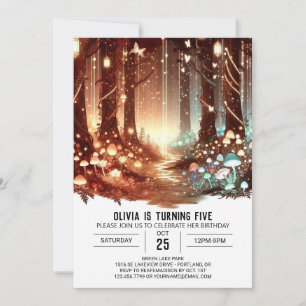 Stollig Sweet Woodland Digital Birthday Inbjudningar