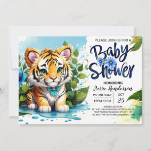 Stollig Tiger Jungle Baby Shower Inbjudningar
