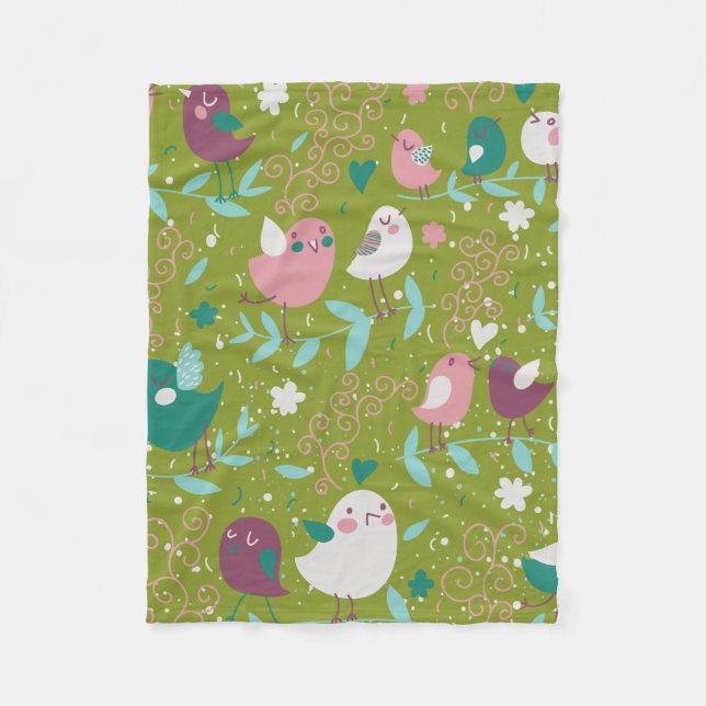 Stollig Tweety Birds on Vines Fleece Blanket (Framsidan)