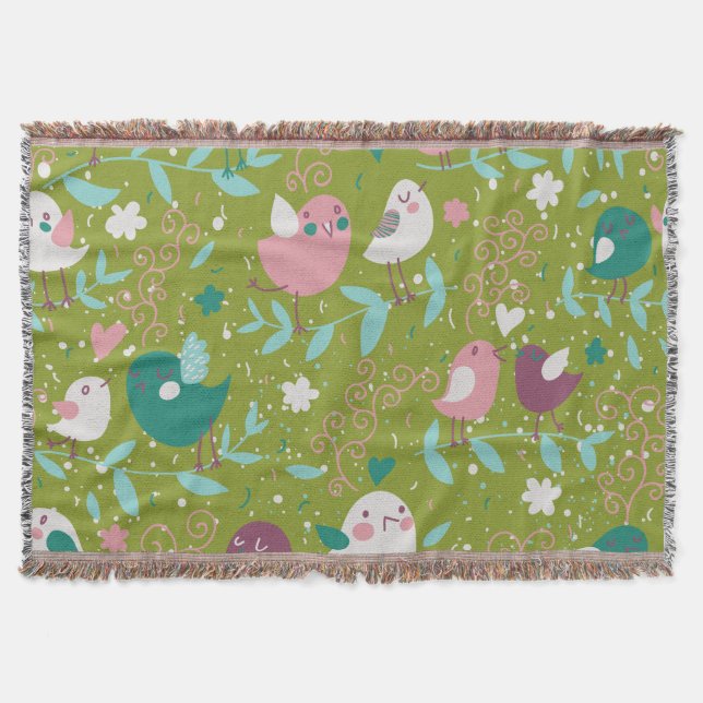 Stollig Tweety Birds on Vines Throw Blanket Filt (Framsidan)