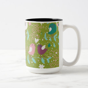 Stollig Tweety Birds on Vines Två-Tonad Mugg