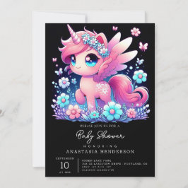 Stollig Unicorn Baby Shower Inbjudningar