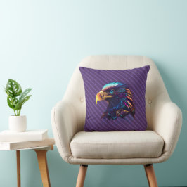 Stollig Vivid Radiant Futuristiska Neon Eagle Kudde
