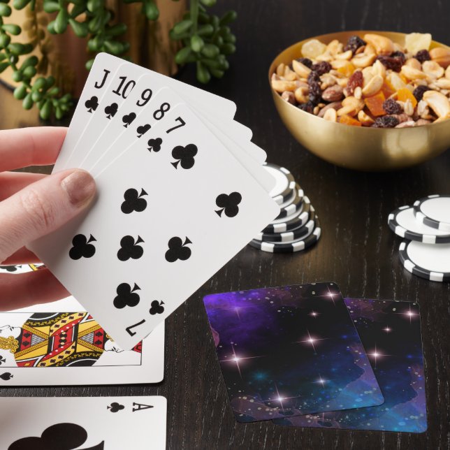 Stollig Watercolor Celestial Scene Casinokort (På plats)