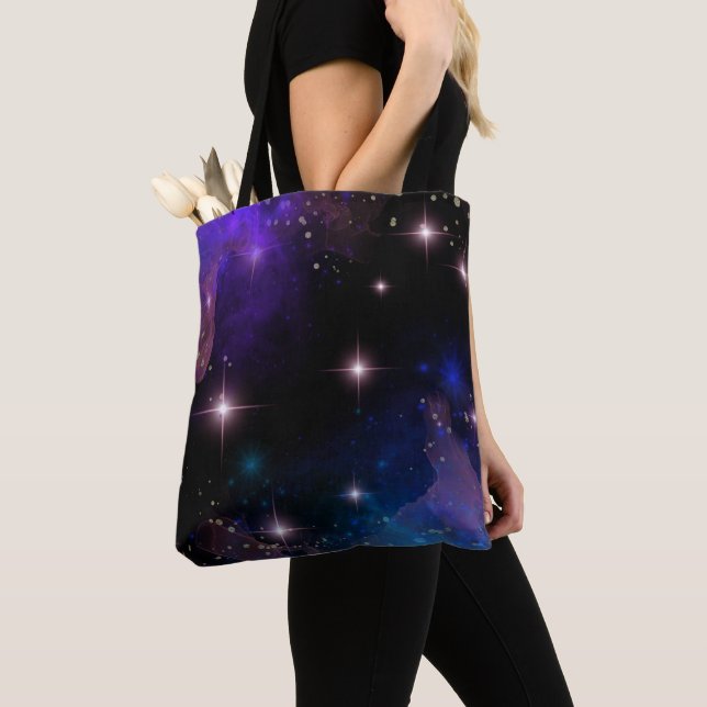 Stollig Watercolor Celestial Scene Tygkasse (Närbild)