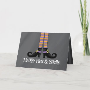 Stollig Witch Shoes med Lila & Orange Rand Kort