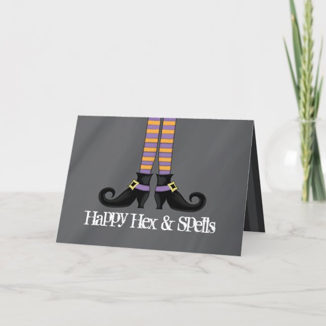 Stollig Witch Shoes med Lila & Orange Rand Kort (Framsida)